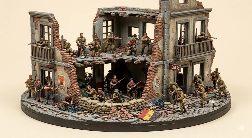 Diorama: Combate callejero en Madrid