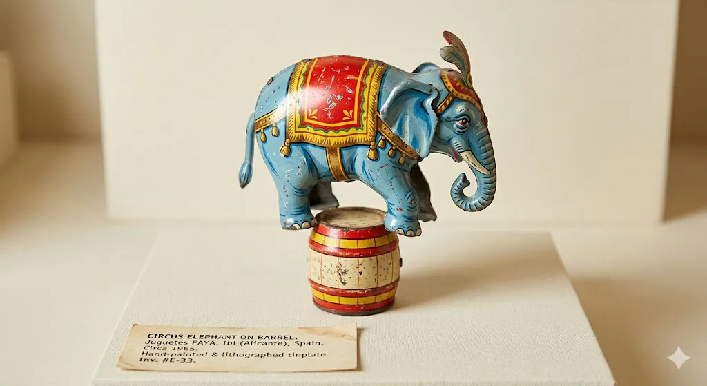 Elefante de circo con barril
