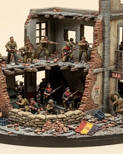 Diorama: Combate callejero en Madrid